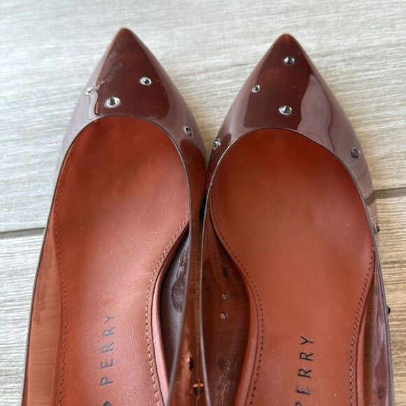 Katy Perry Damen Golden Studded Transparent Pointed Toe Pumps Size 8.5 - Picture 6 of 11